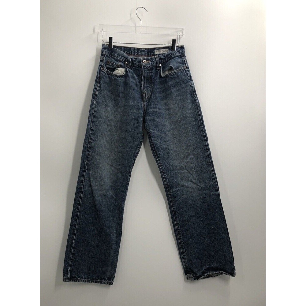 Cremieux Relaxed Denim Jeans Mens 30/32 x 29.5 Straight Blue Distressed *FLAW